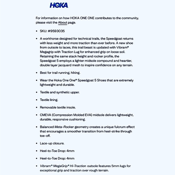 🩵 Hoka Speedgoat 5 Women’s Size 11 - Excellent Condition - Worn Only Once 🩵 - Picture 4 of 8